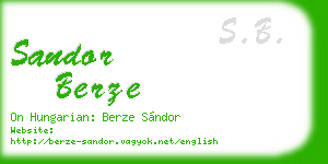 sandor berze business card