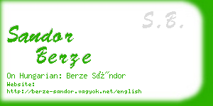 sandor berze business card